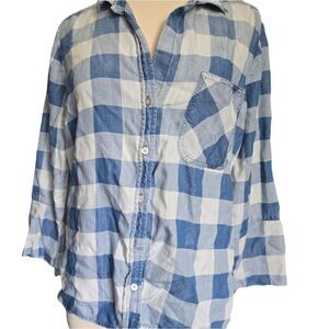 Cloth & Stone Blue Checkered Shirt - L